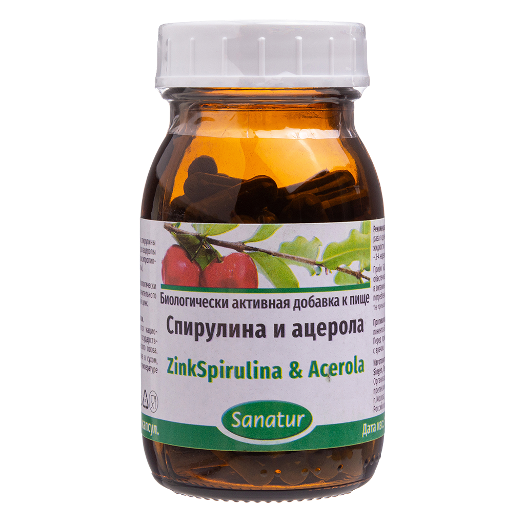Купить Sanatur ZinkSpirulina & Acerola Спирулина и ацерола 550 мг 90 шт