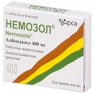 Купить Немозол 400 мг 1 шт таблетки жевательные