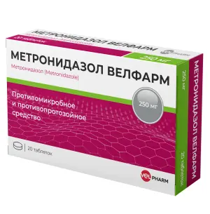 Купить Метронидазол Велфарм 250 мг 20 шт таблетки