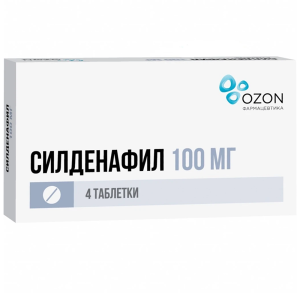 Купить: Силденафил 100 мг 4 шт таблетки покрытые пленочной оболочкой