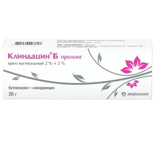 Купить: Клиндацин Б пролонг 2 % + 2 % 20 г крем вагинальный туба