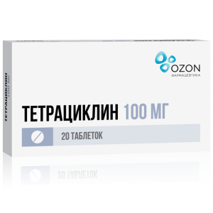 Купить: Тетрациклин 100 мг 20 шт таблетки покрытые пленочной оболочкой