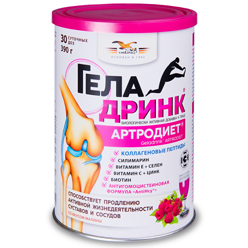 Купить Геладринк Артродиет 390 г порошок для внутреннего применения малина