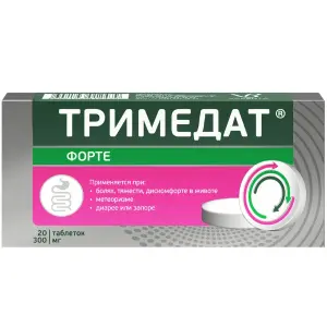 Купить Тримедат форте 300 мг 20 шт таблетки с пролонгированным высвобождением покрытые пленочной оболочкой