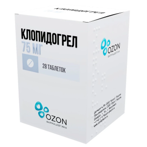 Купить: Клопидогрел 75 мг 28 шт таблетки покрытые пленочной оболочкой