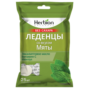 Купить: Хербион леденцы без сахара 25 шт мятные