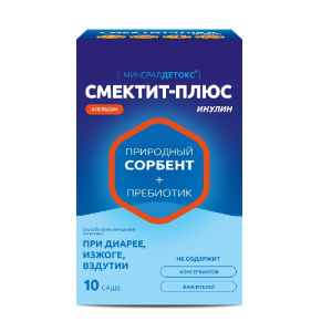 Купить: Минерал Детокс Смектит-плюс Инулин 10 шт порошок для приема внутрь саше апельсин