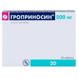 Купить Гроприносин 500 мг 20 шт таблетки