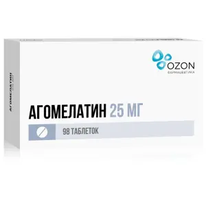 Купить Агомелатин 25 мг 98 шт таблетки покрытые пленочной оболочкой