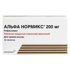 Купить Альфа Нормикс 200 мг 36 шт таблетки покрытые пленочной оболочкой
