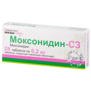 Купить Моксонидин-СЗ 200 мкг 28 шт таблетки покрытые пленочной оболочкой