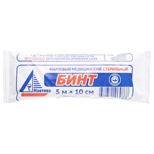 Купить: Навтекс 5 м х 10 см бинт стерильный плотность 25 г/м²