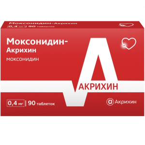 Купить: Моксонидин-Акрихин 400 мкг  90 шт таблетки покрытые пленочной оболочкой