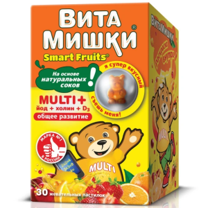 Купить: ВитаМишки Мульти + 2,4 г йод и холин 30 шт пастилки жевательные
