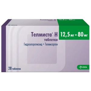 Купить: Телмиста Н 12,5 мг + 80 мг 28 шт таблетки