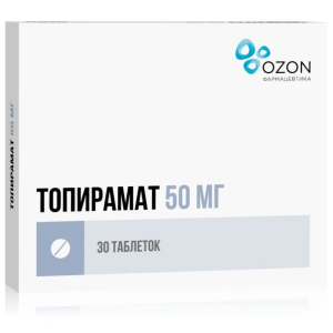 Купить: Топирамат 50 мг 30 шт таблетки покрытые пленочной оболочкой