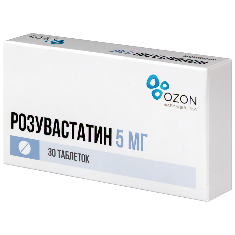 Купить Розувастатин 5 мг 30 шт таблетки покрытые пленочной оболочкой