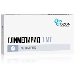 Купить Глимепирид 1 мг 30 шт таблетки