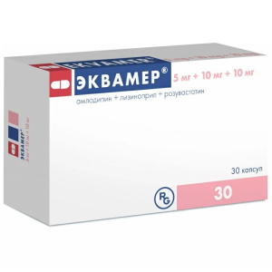 Купить: Эквамер 5 мг + 10 мг + 10 мг 30 шт капсулы