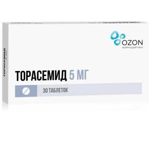 Купить: Торасемид 5 мг 30 шт таблетки