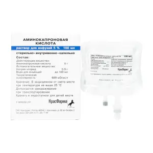 Купить Аминокапроновая Кислота 5 % 100 мл раствор для инфузий