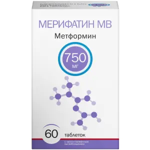 Купить Мерифатин МВ 750 мг 60 шт таблетки с пролонгированным высвобождением