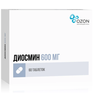 Купить: Диосмин 600 мг 60 шт таблетки покрытые пленочной оболочкой