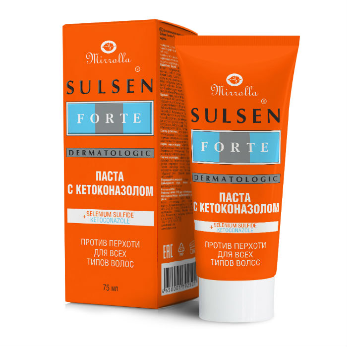Купить Mirrolla Сульсен Форте 2 % 75 мл паста для волос против перхоти с кетоконазолом