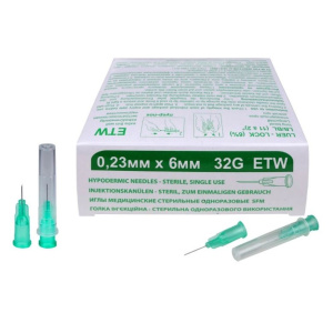 Купить: SFM 0,23 мм х 6мм 32G 50 шт иглы медицинские стерильные одноразовые