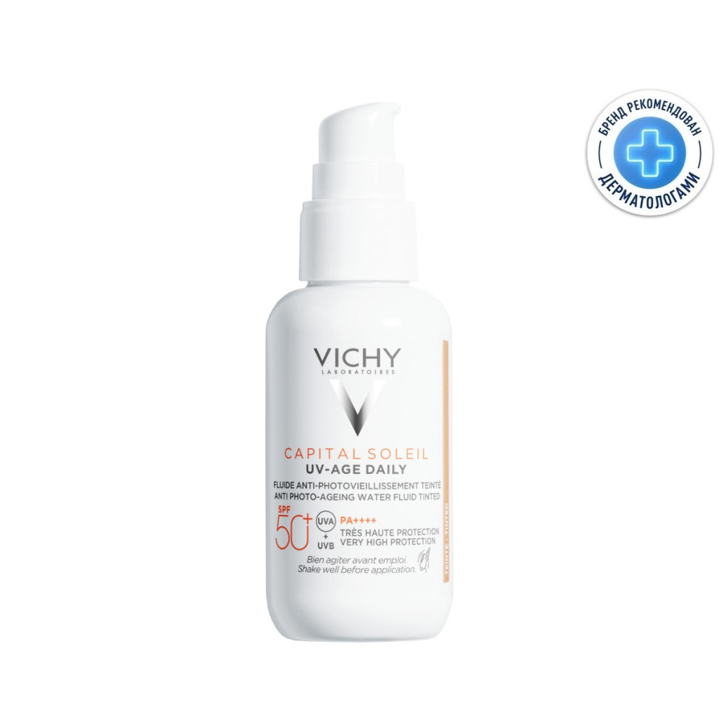Купить Vichy Capital Soleil UV-Age Daily SPF 50+ 40 мл флюид солнцезащитный тонирующий против признаков фотостарения