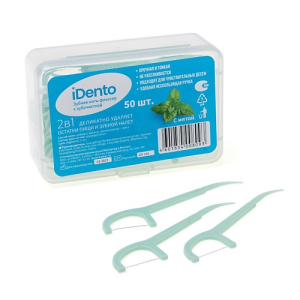 Купить: iDento 50 шт нить-флоссер зубная с зубочисткой