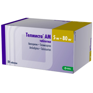 Купить: Телмиста АМ 5 мг + 80 мг 84 шт таблетки