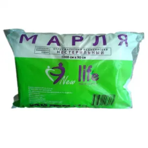 Купить New Life 10 м x 90 см 25-27 г/м² марля медицинская плотная