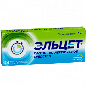 Купить: Эльцет 5 мг 14 шт таблетки покрытые пленочной оболочкой