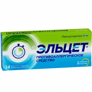 Купить Эльцет 5 мг 14 шт таблетки покрытые пленочной оболочкой