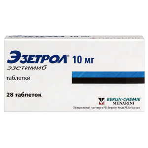 Купить: Эзетрол 10 мг 28 шт таблетки