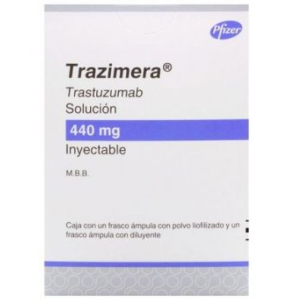 Купить: Тразимера 440 мг 1 шт лиофилизат для приготовления концентрата для приготовления раствора для инфузий + растворитель