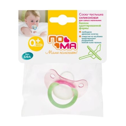 Купить Пома 1 шт соска-пустышка силиконовая адаптированной формы 0+