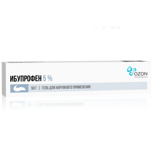 Купить: Ибупрофен 5 % 50 г гель для наружного применения туба