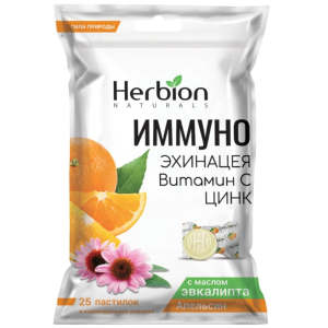 Купить: Иммуно Эхинацея 25 шт пастилки витамин С цинк апельсин