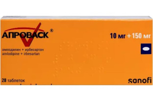 Купить: Апроваск 10 мг + 150 мг 28 шт таблетки покрытые пленочной оболочкой