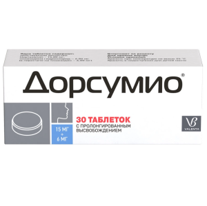 Купить: Дорсумио 15 мг + 6 мг 30 шт таблетки с пролонгированным высвобождением