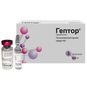 Купить: Гептор 400 мг 5 шт лиофилизат для приготовления раствора для внутривенного и внутримышечного введения + растворитель