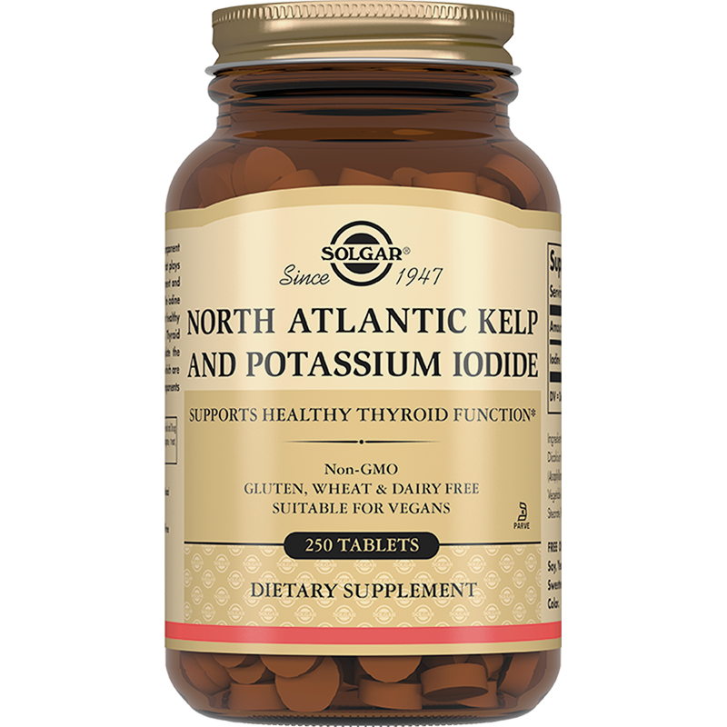 Купить Solgar Йод из бурых водорослей и йодида калия 200 мкг 250 шт таблетки