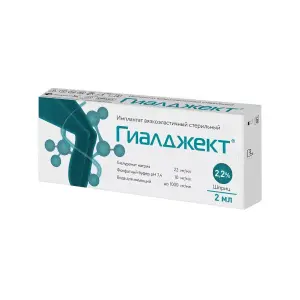 Купить Гиалджект 2,2% 2 мл 1 шт вязкоэластичный стерильный имплантат шприц