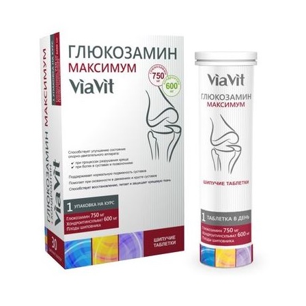 Купить Глюкозамин-Максимум и Хондроитин-Виавит 30 шт таблетки