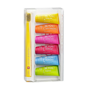 Купить: Curaprox Be You Mix set Smart 10 мл 6 шт набор зубных паст 6 вкусов + 1 шт щетка зубная для детей