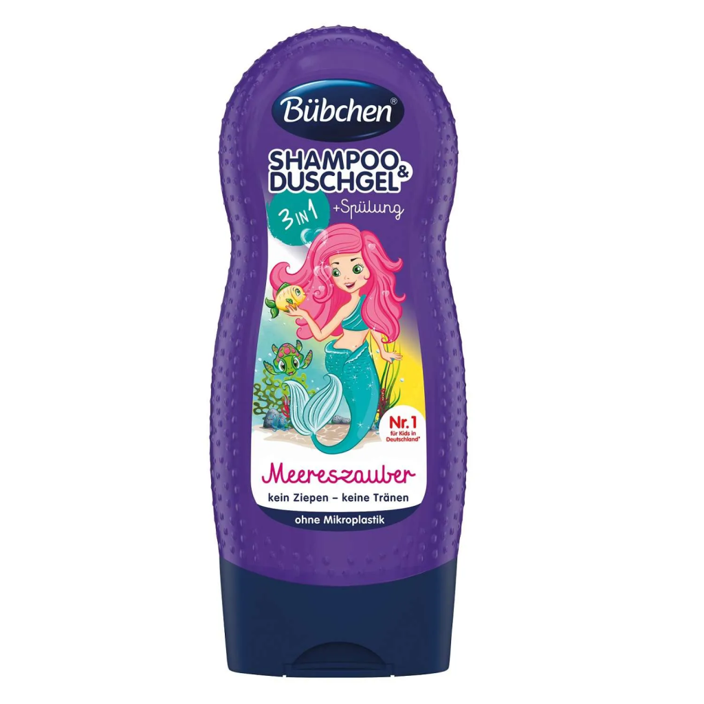 Купить Bubchen 230 мл шампунь опололаскиватель гель 3в1 русалочка