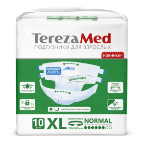 Купить: TerezaMed Normal 10 шт подгузники-трусы для взрослых размер XL