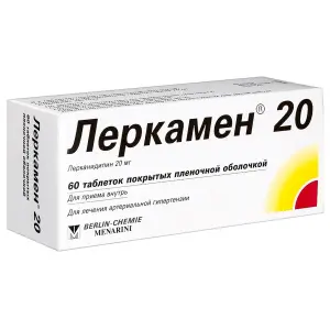 Купить Леркамен 20 20 мг 60 шт таблетки покрытые пленочной оболочкой
